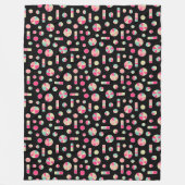 Pi Circles en Bars Pattern 271019v1 - Zwart Fleece Deken (Voorkant)