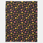 Pi Circles en Bars Pattern 271019v2 - Zwart Fleece Deken (Voorkant)