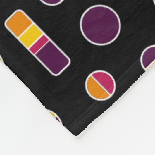 Pi Circles en Bars Pattern 271019v2 - Zwart Fleece Deken (Hoek)