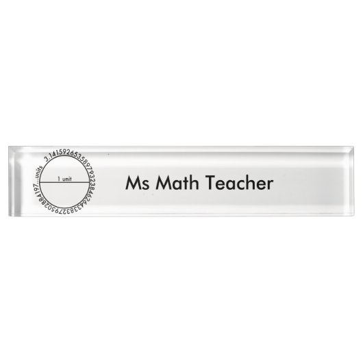 Pi-cirkel Naambordje (Voorkant)