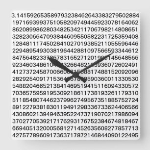 PI CLOCK VIERKANTE KLOK