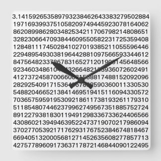 PI CLOCK VIERKANTE KLOK