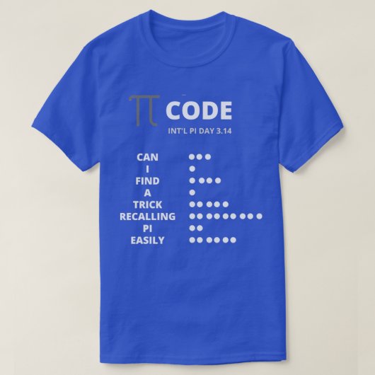 Pi Code Cadeau voor Wiskunde Geeks T-shirt (Design voorkant)