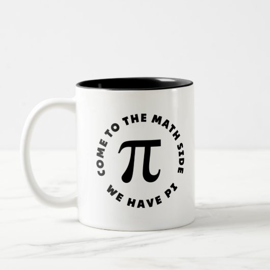 PI Come to the math side we have pi Tweekleurige Koffiemok (Links)