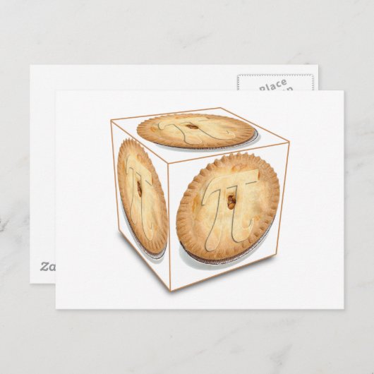Pi Cubed (PIE CUBED) PI PIE CRUST Briefkaart (Voorkant / Achterkant)