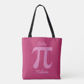 Pi/Cutie Pi aangepaste tekst en kleurtassen Tote Bag (Achterkant)
