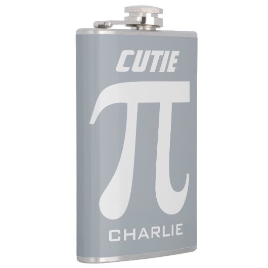 Pi-/Cutie Pie aangepaste monogram-kolf Heupfles (Rechts)