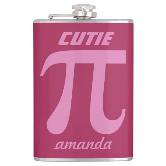 Pi-/Cutie Pie aangepaste monogram-kolf Heupfles (Voorkant)