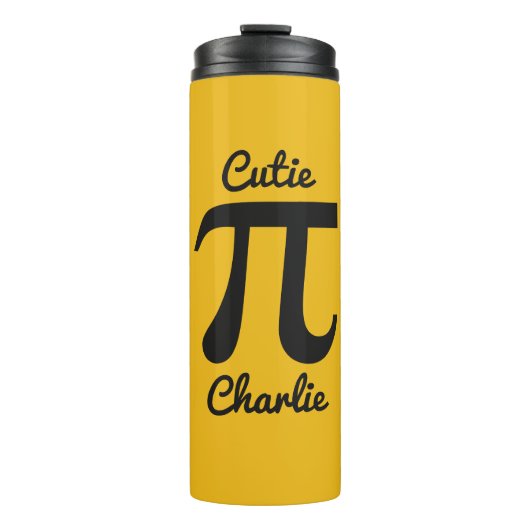 Pi/Cutie Pie aangepaste tekst en kleurtumbler Thermosbeker (Voorkant)