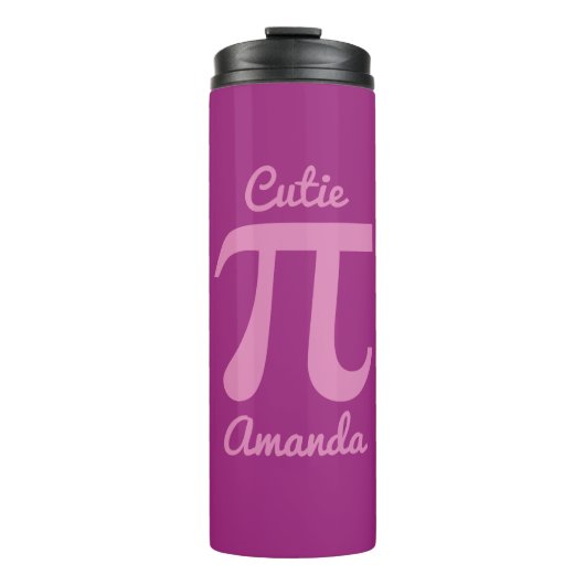 Pi/Cutie Pie aangepaste tekst en kleurtumbler Thermosbeker (Voorkant)