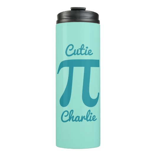 Pi/Cutie Pie aangepaste tekst en kleurtumbler Thermosbeker (Voorkant)