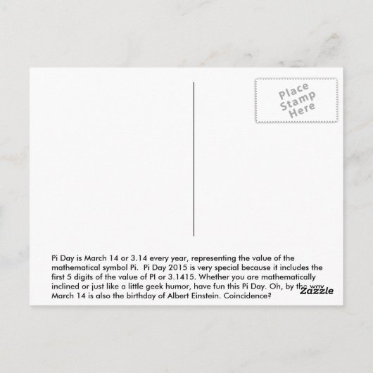 Pi Dag 2015 Briefkaart (Achterkant)