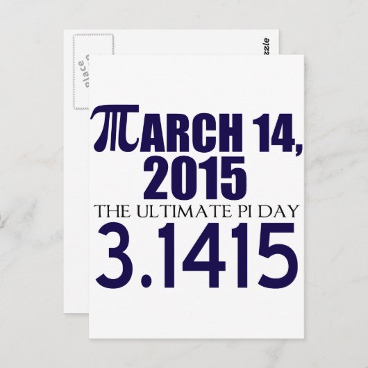 Pi Dag 2015 Briefkaart (Voorkant / Achterkant)