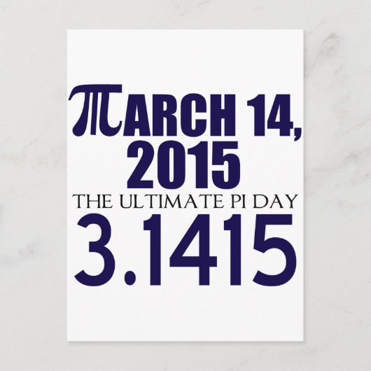 Pi Dag 2015 Briefkaart (Voorkant)