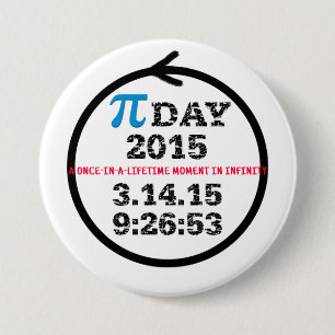 Pi Dag 2015—feestelijke knop Ronde Button 7,6 Cm