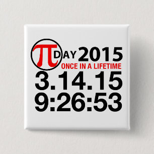 Pi Dag 2015 Vierkante Button 5,1 Cm