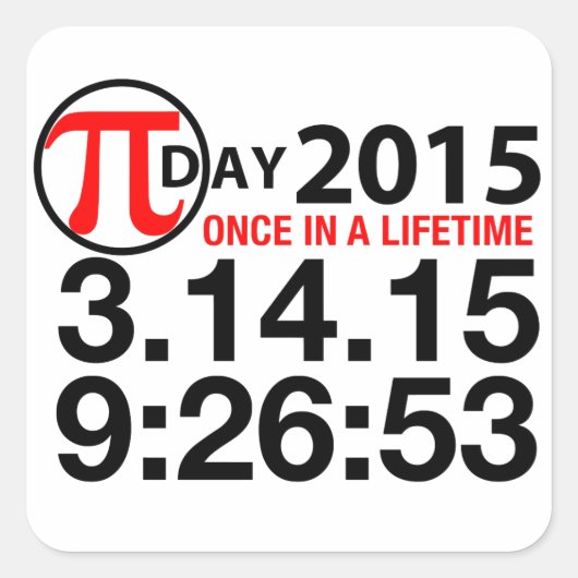 Pi Dag 2015 Vierkante Sticker (Voorkant)