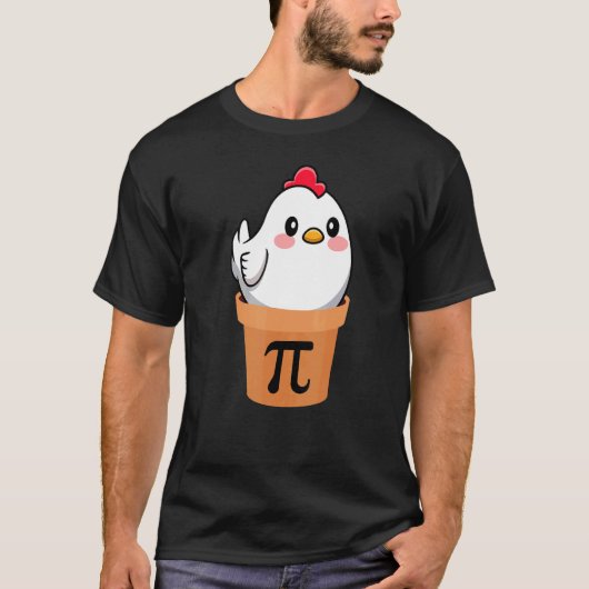 Pi-dag 2022 Grappige Kip Pot Pi-dag Taart Wiskunde T-shirt (Voorkant)