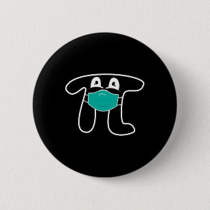 Pi Dag 2025 Pi Wearing Mask Wiskunde Shirt voor de Ronde Button 5,7 Cm