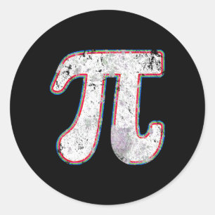 PI Dag 2025 Retro  Wiskunde Docent Vrouwen Mannen  Ronde Sticker