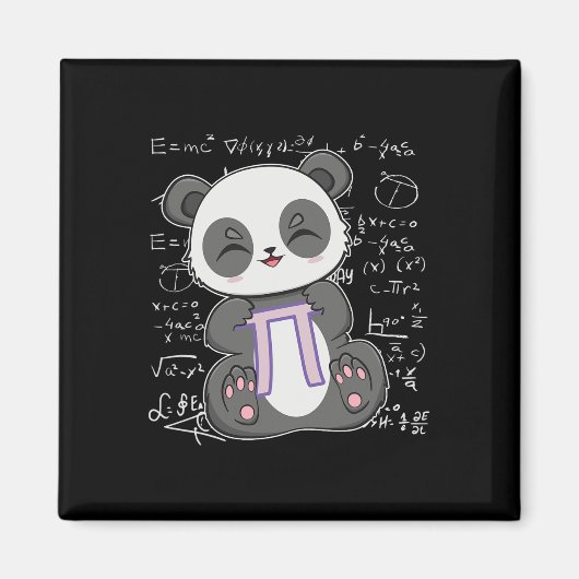 PI Dag 3.14159 Algebra Mathematisch Anime Panda Be Magneet (Voorkant)
