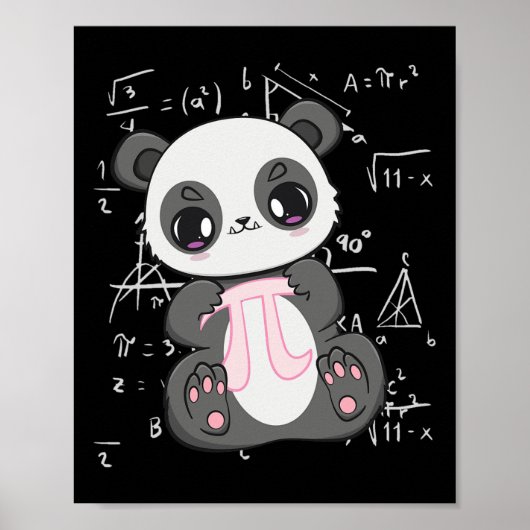 PI Dag 3.14159 Algebra Mathematisch Anime Panda Be Poster (Voorkant)