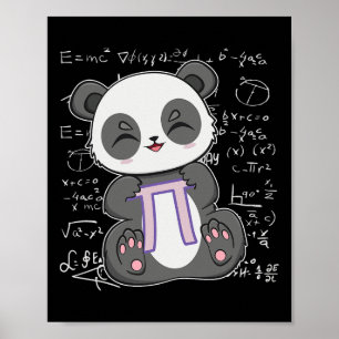 PI Dag 3.14159 Algebra Mathematisch Anime Panda Be Poster
