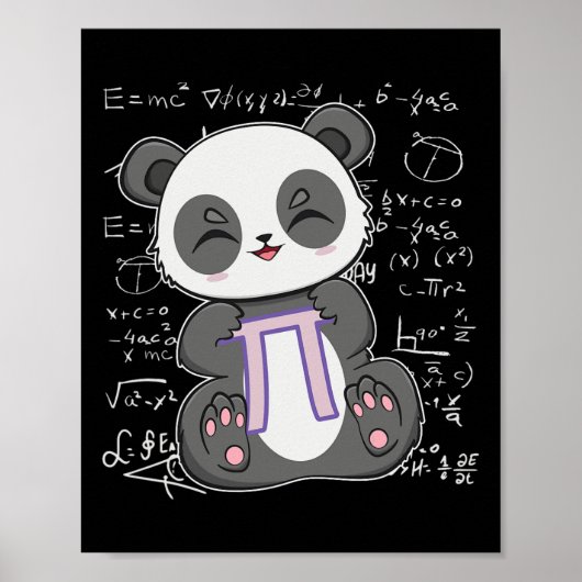 PI Dag 3.14159 Algebra Mathematisch Anime Panda Be Poster (Voorkant)