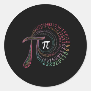 PI Dag 3.14159 PI Symbool Wetenschap en Wiskunde D Ronde Sticker
