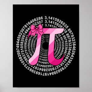 PI Dag 3.14159 Schattigee roze pi pi symbool Weten Poster