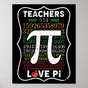 Pi Dag 3.14 Leraren houden van Pi Wiskunde Leraren Poster
