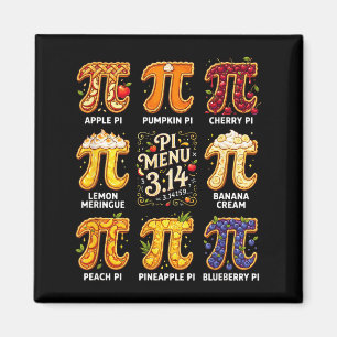 Pi-dag 3.14 Pi-menu Grappig Fruit Taart Menu Lerar Magneet