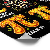 Pi-dag 3.14 Pi-menu Grappig Fruit Taart Menu Lerar Poster (Hoek)