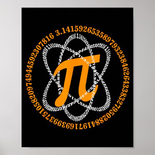 Pi-dag 3,14 Pi-nummer symbool Wiskunde Wetenschap  Poster (Voorkant)