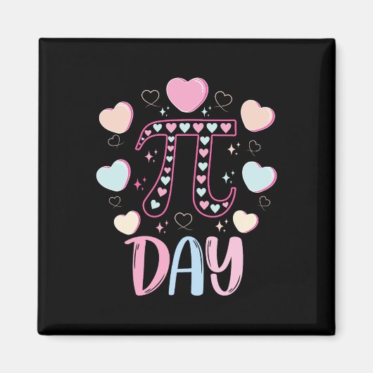 Pi Dag 3.14 Pi Symbool Grappig Pi Dag Snoep Hart M Magneet (Voorkant)