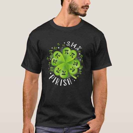 Pi Dag 3,14% Pirish Funny St Patricks Wiskunde Gee T-shirt (Voorkant)