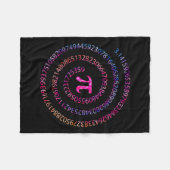Pi Dag 3.14 Spiral Pi Nummers Wiskunde Leraar Vrou Fleece Deken (Voorkant (Horizontaal))