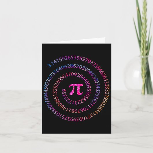 Pi Dag 3.14 Spiral Pi Nummers Wiskunde Leraar Vrou Kaart (Voorkant)