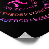 Pi Dag 3.14 Spiral Pi Nummers Wiskunde Leraar Vrou Poster (Hoek)