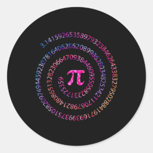 Pi Dag 3.14 Spiral Pi Nummers Wiskunde Leraar Vrou Ronde Sticker