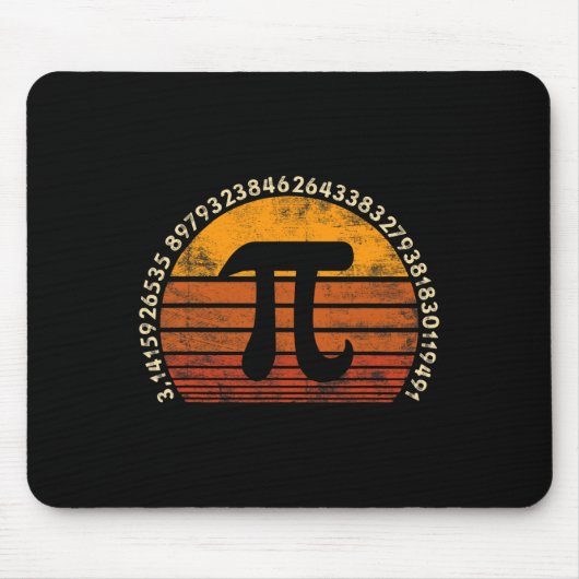 PI Dag 3.14 Symbool Retro Wiskunde Docent Nerd Lov Muismat (Voorkant)
