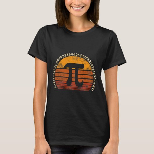 PI Dag 3.14 Symbool Retro Wiskunde Docent Nerd Lov T-shirt (Voorkant)