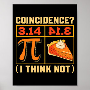 Pi Dag 3.14 vs Pie Toeval Ik denk niet grappig Poster