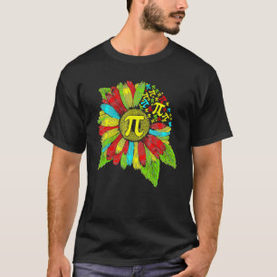 Pi-dag 3 14 Zonnebloem Symbool Wiskunde Geek Nerd T-shirt