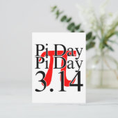 Pi-dag 3.14 Zwart en Rood Briefkaart (Staand voorkant)