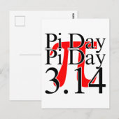 Pi-dag 3.14 Zwart en Rood Briefkaart (Voorkant / Achterkant)