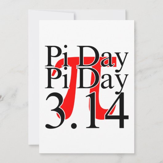 Pi-dag 3.14 Zwart en Rood Kaart (Voorkant)
