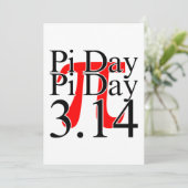 Pi-dag 3.14 Zwart en Rood Kaart (Staand voorkant)