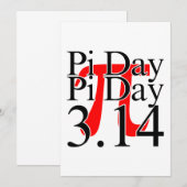 Pi-dag 3.14 Zwart en Rood Kaart (Voorkant / Achterkant)