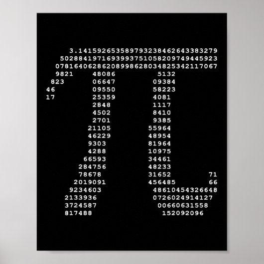 PI Dag ASCII PI 3.14 Nummer Wiskunde Geek Poster (Voorkant)